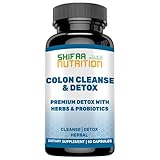 SHIFAA NUTRITION Premium Colon Cleanse & Herbal Detox Pills | 2x15 Days Supply | with Probiotics, Fennel Seed, Cascara Sagrada & Ginger Root Halal Vitamins
