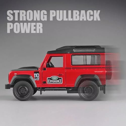 Image of Alokik Enterprise 1:32 Land Rover Defender SUV 110 Diecast Metal Pull Back Car with 6 Openable Doors with Sounds and Lights Toy Decoration car Best Gift Toys for Kids 【Orange】