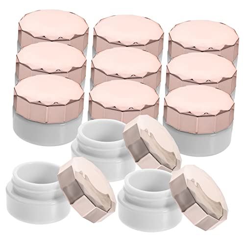 PVFRTGYHU Lot de 12 flacons Pompes airless for crèmes de, Rechargeables, vides, for Gommage corporel, avec Couvercle, Couleur Or Rose, PP, 2382