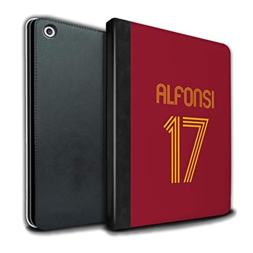 eSwish Personalizado Kit Camiseta Club Fútbol Euro Personalizar Funda PU Cuero para el Apple iPad Air 3 2019/3rd Gen/Roma Roja Diseño/Inicial/Nombre/Texto Tablet Carcasa/Estuche/Case