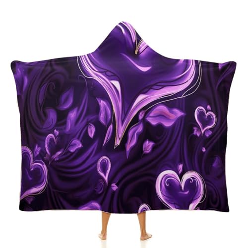 Couverture à capuche violette pour vos soirées télé et moments cocooning