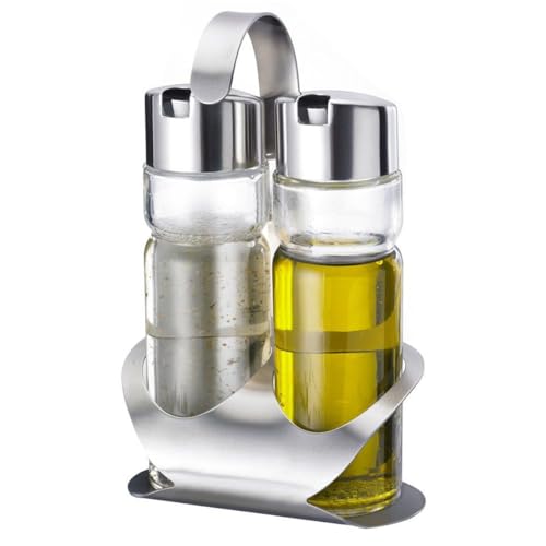 MGE - Set de Aceitera y Vinagrera - Aceitera Antigoteo de Vidrio - Botella Dispensadora de Aceite - Dispensador de Aceite y Vinagre con Vertidor - Botellas para Aceite de Oliva y Vinagre