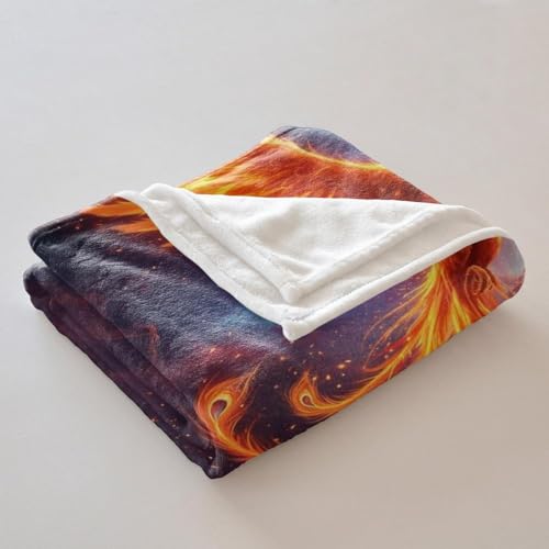 Couverture flanelle Phoenix Cosmic Fantasy, cadeau idéal lit - 5