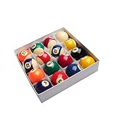 GUOQING 48/52mm Optional Billard Pool Balls Komplett-Set 16pcs Harz-Kugel Billliard Zubehör Billiard Training Ball (Color : 48mm Diameter)