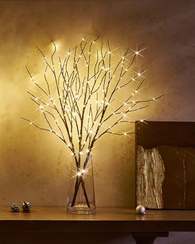 Branches de saule marron lumineuses 81 cm avec minuteur intégré - 8