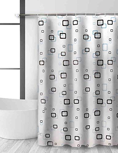 Rideau de salle de bain suspendu MU en PEVA imperméable pour douche et baignoire