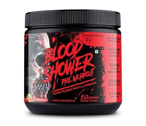 Nutrition Planet Blood Shower Pre Workout (250g, 50 Servings) (Watermelon)