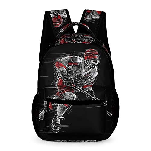 Cartable scolaire hockey sur glace - Sac d'école garçon adolescent 43cm