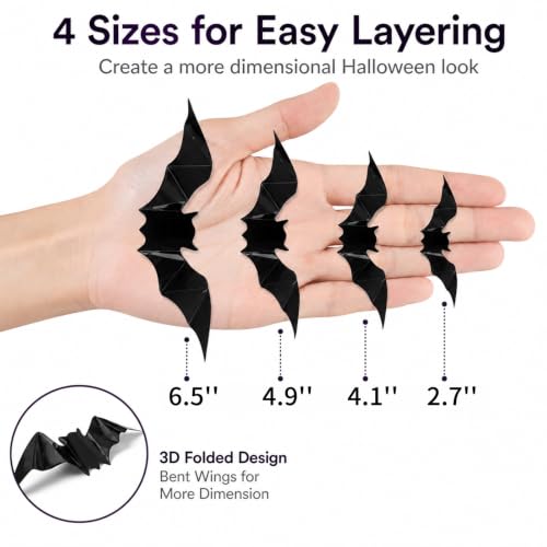 Oeyliz Bats Halloween Decorations Halloween Bats Wall Decor Sticker - image 6