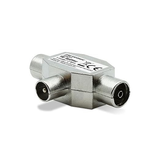 Ripartitore metallico schermato METRONIC che distribuisce il segnale UHF a due diverse uscite. Due televisori possono essere collegati a una presa TV via cavo. Schermato con ferrite che garantisce il mantenimento della qualità dell'immagine sui 2 televisori consentendo di alimentare un amplificatore ad albero.