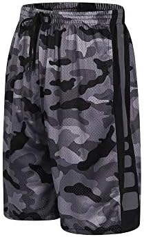 urbciety Mens 12''Camo Basketball Shorts Long Athletic Gym Shorts with Pockets Camo Grey-XL