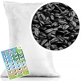 ARPON Graines de tournesol noires - Nourriture pour oiseaux sauvages - Alimentation pour oiseaux toute l'année - Alimentation hivernale énergétique pour les oiseaux - Fabriqué dans l'Union européenne.