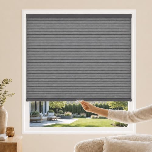 CHICOLOGY Cordless Cellular Shades, Room Darkening, Fog, 44x48