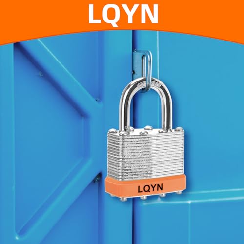 Image of Padlocks with Same Key, LQYN 100 Pcs Laminated Keyed Padlock (1-9 /16 inch, 40mm), Keyed Alike Locks, Normal Shackle, for Storage Locker, Hasp Latch, Toolbox, Sheds