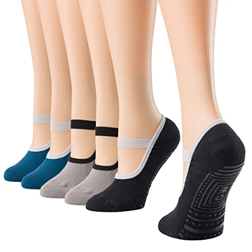 Debra Weitzner Womens Yoga Socks With Grips Nonskid Exercise Pilates Dancing Barre Ballet Socks – Workout Socks #TOP29