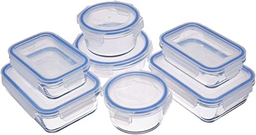 Amazon Basics Glass Locking Food Storage Containers 20 Pieces (10 Containers + 10 Lids), BPA-free plastic lids lock and Silicone Baking Mat - 3-Piece Set