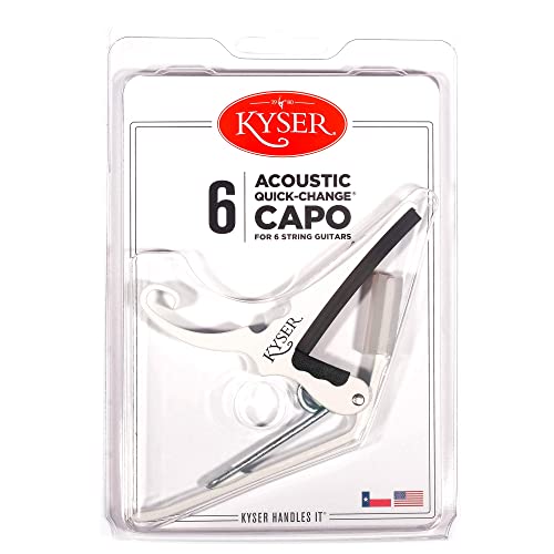 Kyser Quick-Change Guitar Capo For 6-String Acoustic Guitars, Pure White, Kg6W #TOP3