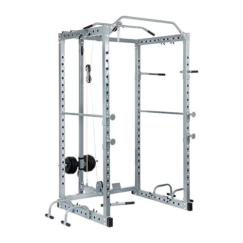 Power Rack Squat Cage Stands w LAT Pulldown Home Gym