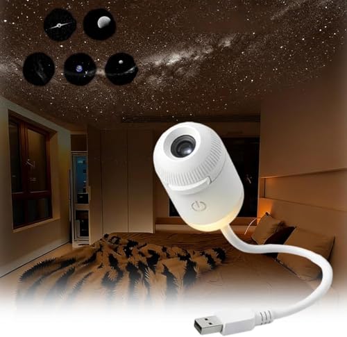 2-in-1 Galaxy Projector Night Light, USB-Powered Starfield Projection Lamp with