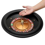 Luxurious Roulette Wheel, 18 inches ABS Casino Grade Roulette Game Set with 2 Balls Pills，Roulette wheel can be very quiet and smooth rotation, perfect for night family games and professional use