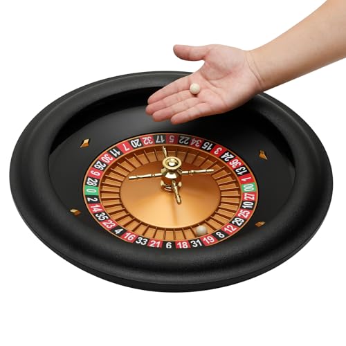Luxurious Roulette Wheel, 18 inches ABS Casino Grade Roulette Game Set with 2 Balls Pillsï¼ŒRoulette wheel can be very quiet and smooth rotation, perfect for night family games and professional use