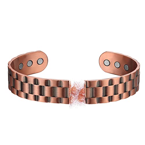Mens Copper Bracelet Pure Copper Magnetic Bracelet With 6 Powerful Magnets Gift For Father,Huaband,Boyfriend On Anniversary,Birthday,Holiday #TOP5