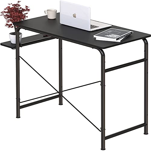 Bureau d'ordinateur SHW Harrison solution petits espaces avec étagères de rangement noires - 8