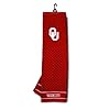 Team Golf NCAA Oklahoma Sooners Embroidered Golf Towel Embroidered Golf Towel, Checkered Scrubber Design, Embroidered Logo