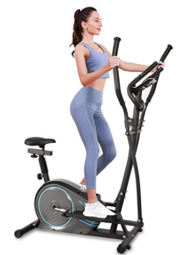 SKY LAND 2-in-1 Elliptical Machine & Exercise Bike | Magnetic Cross Trainer with 8-Level Resistance, Bluetooth & LCD Display for Full-Body Home Cardio Workouts, EM-1563