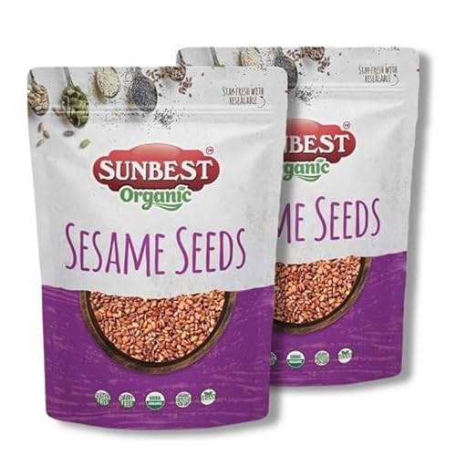 Sunbest Natural Organic Brown Sesame Seeds 32 oz.(2 lb) -