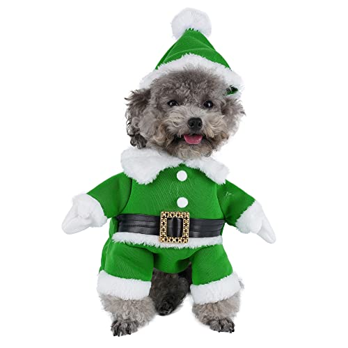 Disfraz de duende navideño para perro y gato talla L miniatura 3