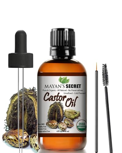 Certified Organic Castor Oil by Mayans Secret: Nourishing and Strengthening Oil for Hair and Skin