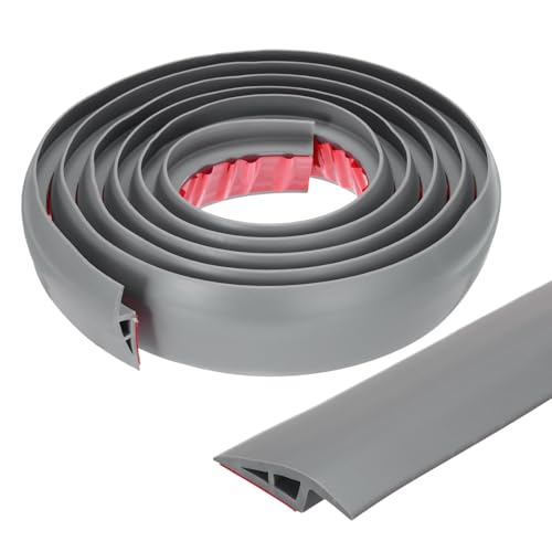 QUARKZMAN Bodenübergangsleiste Selbstklebend, 3m/9,8ft Laminat Türübergangsleisten Teppichkantenleiste für Teppichtüren zur Überbrückung von Bodenlücken Passend für 10mm Höhe, Grau