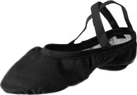 Wear Moi Vesta Stretch Canvas Ballet Slippers for Women and Men, Black, Split-Sole, Size 12 (WMVESBLA46W)