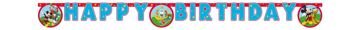 Procos White - Disney Mickey Rock The House Happy Birthday Banner In Fsc Paper, 93827