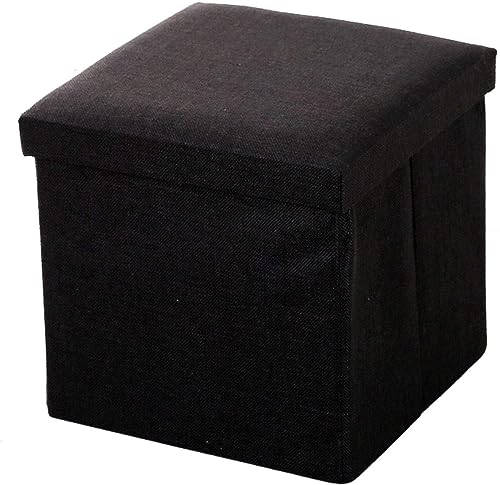 Repose-pieds ottoman pliable vert clair 30 cm avec coffre de rangement de style cube - 2