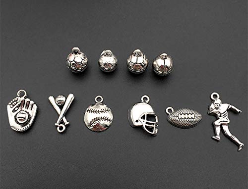 30Pcs Ball Games Sports Charm,Basketball Football Volleyball Baseball Rugby Soccer Charms Pendents For Diy Bracelet Necklace Earring Jewelry Making Findings #TOP3