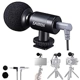 SAIREN Universal Video Microphone, Professional On Camera Mic Mini Super Cardioid Condenser for iPhone, Smartphone, GoPro/Canon/Nikon/Sony DSLR Camcorders, YouTube Vlogging Podcast Recording
