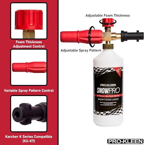 Pro-Kleen Snow Foam Lance Karcher Compatible Cannon Gun Foamer Shampoo Fits K2 K3 K4 K5 K6 K7 Auto Car Vehicle Pressure Washer Soap Dispenser - 6