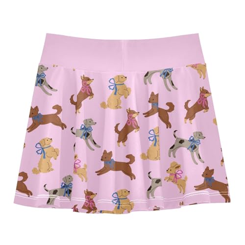 Girls Skorts High Waist Athletic Skirts with Shorts Dogs Stretchy Teens Performance Tennis3