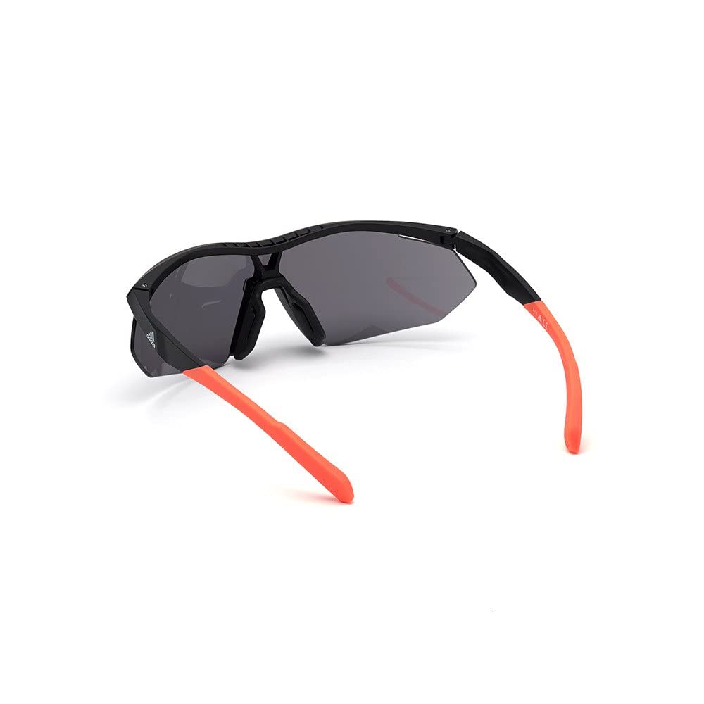 adidas Sport SP0016 Sonnenbrille Damen, Sportliche, Schlanke und Leichte Sonnenbrille, Maskenförmige Gläser, Rauchige Linsen, Mattschwarz