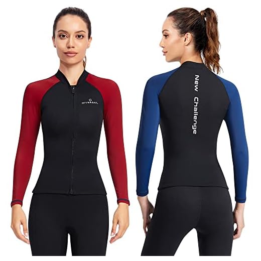 Joysummer Neoprenanzug Jacke für Damen - 1,5mm Neopren & Lycra Shirt Nassanzüge Top Langarm Tauchanzug für Erwachsene Jugend Surfen Tauchen Schwimmen Wassersport, M