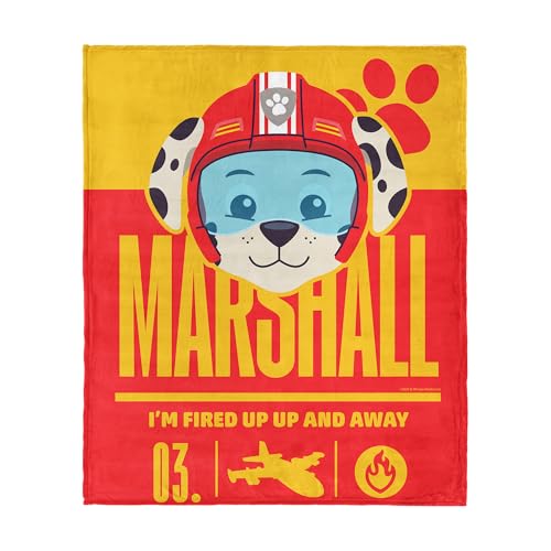 Nickelodeon Paw Patrol Officially Licensed Marshall Fired Up Ultra-Soft Silk Touch Throw Blanket, Lightweight, 60 x 80 in