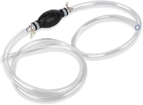 deemars Gasoline Siphon Hose, Gas Oil Water Fuel Transfer Siphon Pump, Gasoline Transfer Pump for water Gas Oil Petrol Diesel, Fuel Siphon Pump with 2 Durable PVC Syphon Hoses