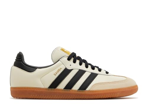 adidas Samba OG WMNS Shoes, Cream White/Core Black/Sand Strata, Size 7