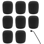 8pcs Headset Microphone Foam Cover,Foam Mic Cover Handheld Microphone Windscreen,Small Microphone Noise Filter,Mini Windscreens Sponge Foam Covers Shield Protection New Job Gifts（black）