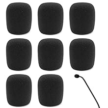 Color: black; Size: 3.0 x 2.2 cm/ 1.18 x 0.87 inch (L*W); Caliber: 0.8 cm/ 0.31 inches, please make sure the size before buy this item. Material: Headset Microphone Windscreens uses high-density, high-quality sponge with excellent elasticity and shri...