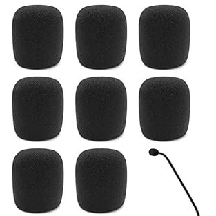 Color: black; Size: 3.0 x 2.2 cm/ 1.18 x 0.87 inch (L*W); Caliber: 0.8 cm/ 0.31 inches, please make sure the size before buy this item. Material: Headset Microphone Windscreens uses high-density, high-quality sponge with excellent elasticity and shri...