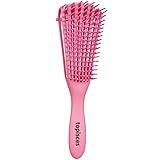 Topisces Detangling Brush for Natural, Curly, Afro 3a to 4c Hair - Suitable for Kinky, Wavy, Coily, Wet, Dry, Oily, Thick or Long Hair (Pink)