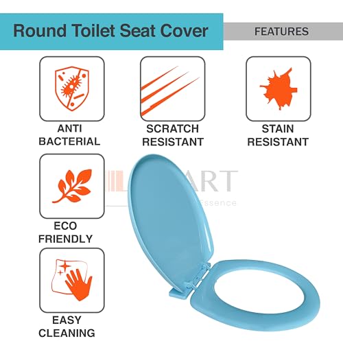 Image of LUXART Toilet Seat Cover 17.9L x 14.5W Inc Indian Commode Oval Seat Cover With Round Edge | EWC Non Soft Close Commode Cover With Installation Kit | PP Western Toilet Cover For Bathroom Commercial Use